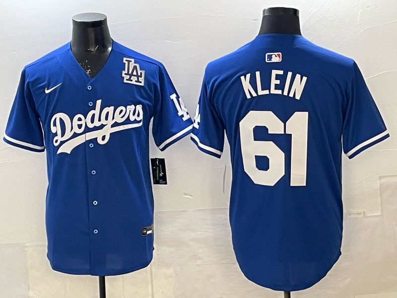 Men 2025 Nike Los Angeles Dodgers #61 Klein Blue Game MLB Jersey 019->los angeles dodgers->MLB Jersey
